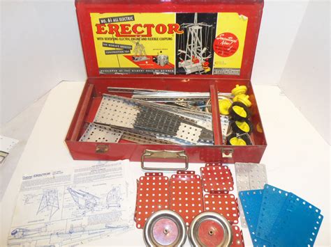 erector set red metal box|Erector Vintage & Antique Play Sets for sale .